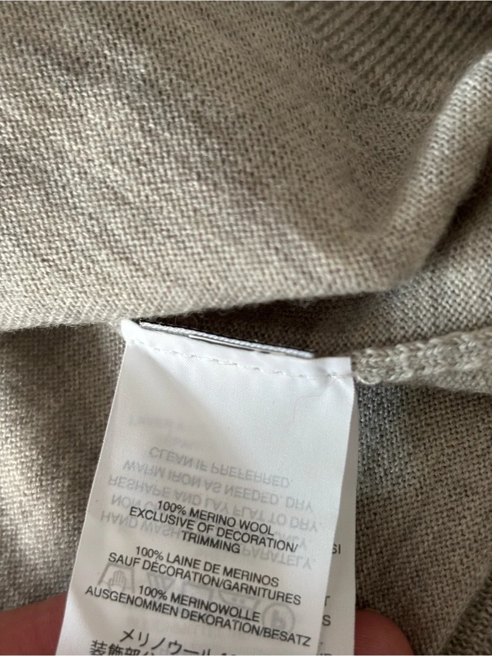 J. Crew Gray Crewneck Sweater with Red Bon jour Detail